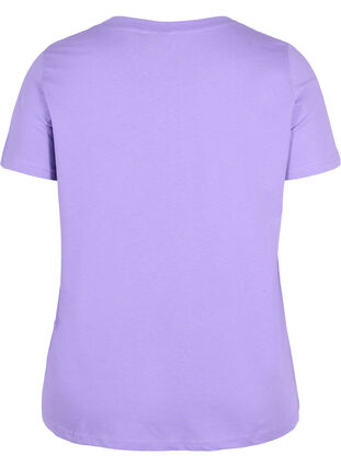 T-shirt en coton à manches courtes avec imprimé, Paisley Purple TEXT, Packshot image number 1