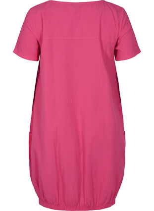 Katoenen jurk met korte mouwen, Beetroot Purple, Packshot image number 1