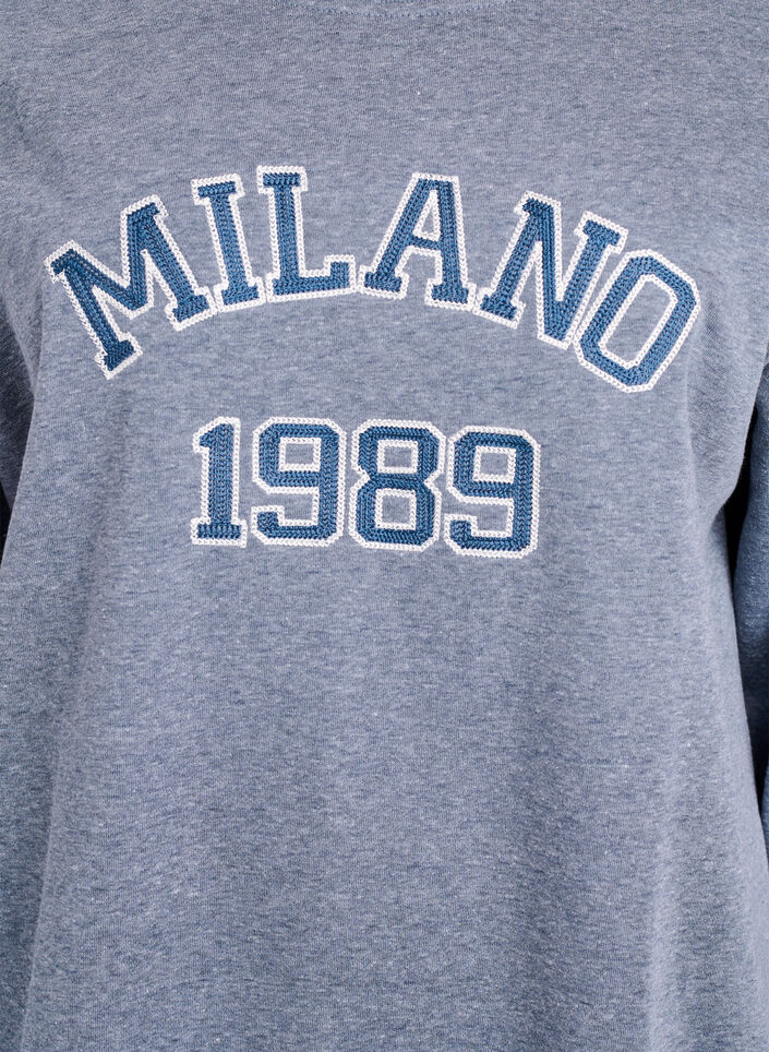 Sweat-shirt avec motif Milan brodé, Gris anthracite, Packshot image number 2