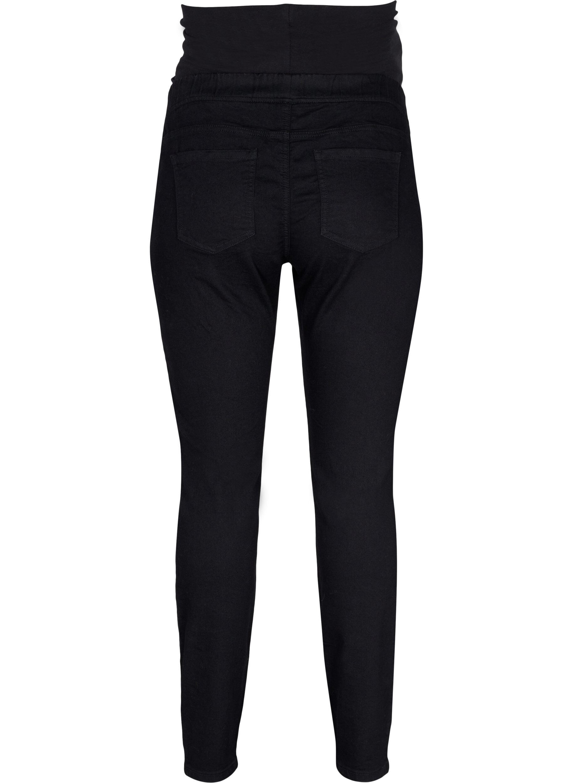 ZizziZwangerschapsjeggings met achterzakken, Zwart, Packshot image number 1