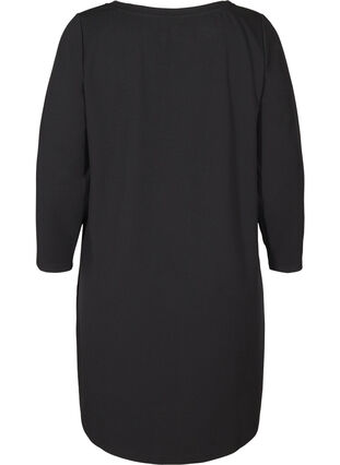 Effen jurk met a-lijn, Black, Packshot image number 1