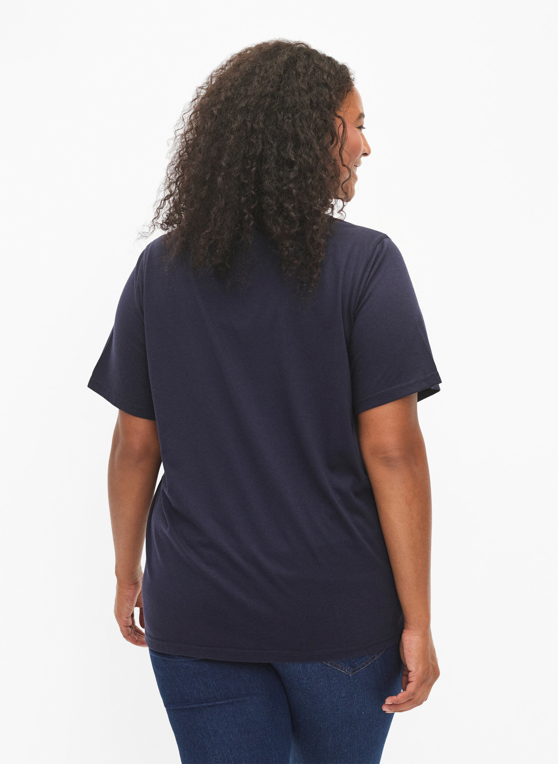 ZizziFLASH - T-shirt met motief, Navy Bl Rose Gold, Model image number 1