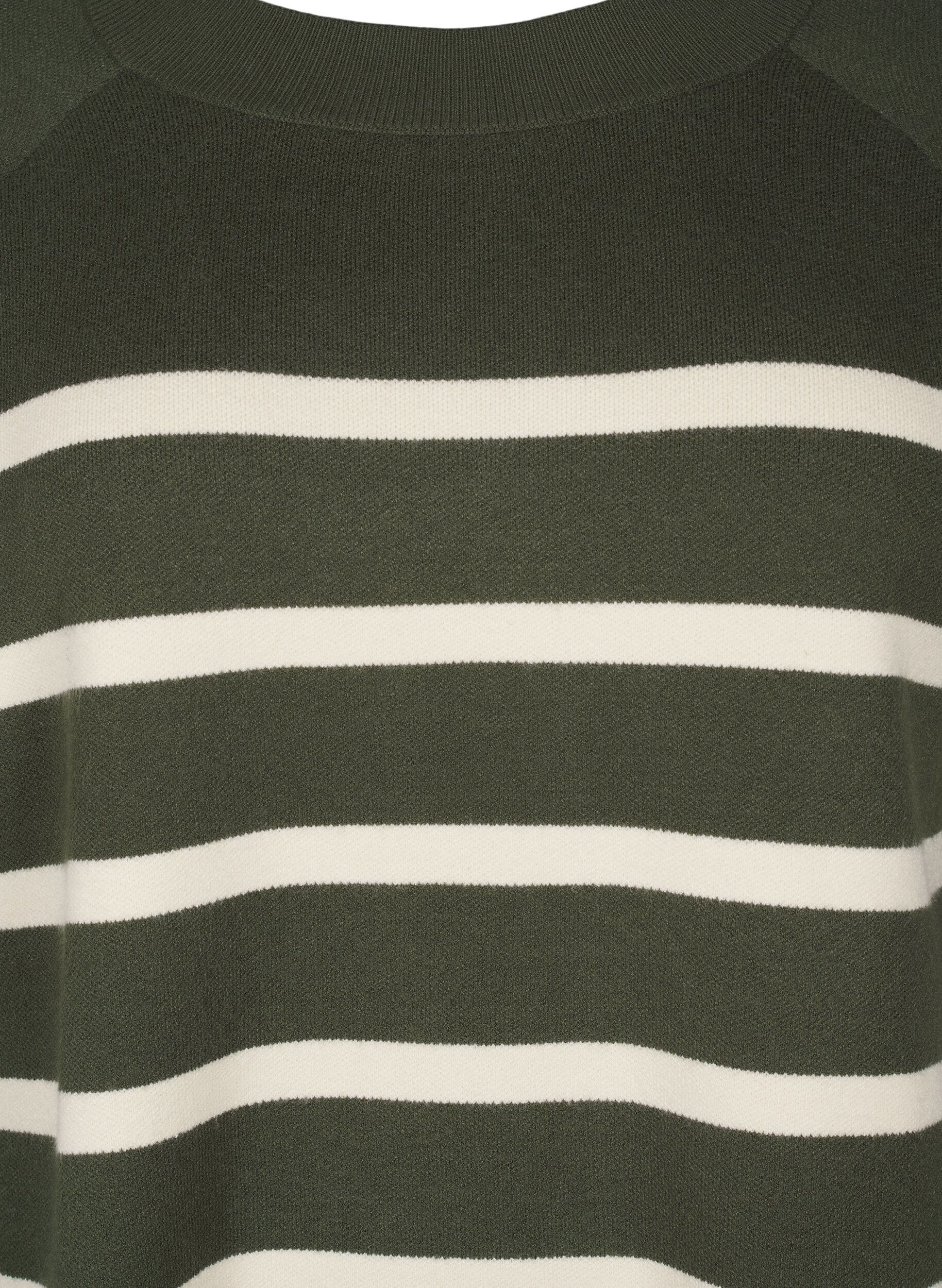 Zizzi Chemisier en tricot ray&eacute; avec col rond, D. Bag Birch Stripe, Packshot image number 2