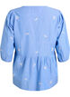 Katoenen blouse met geborduurde bloemen en knoopsluiting, Blauw, Packshot image number 1