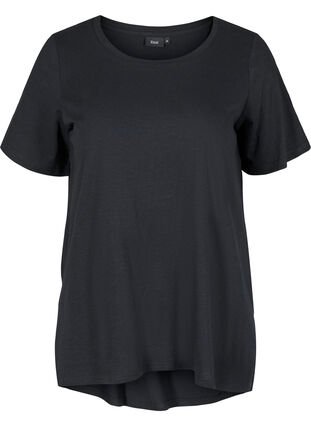 T-shirt à manches courtes en coton, Black, Packshot image number 0
