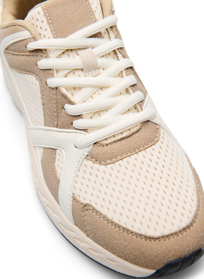 Sportieve sneakers met mesh, Beige, Packshot image number 3