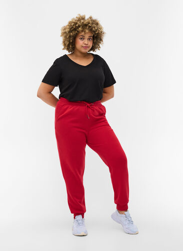 Losse sweatpants met zakken, Red, Model image number 0