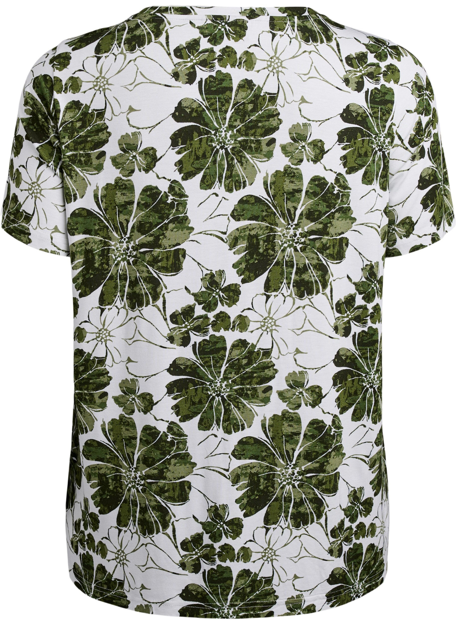 ZizziT-shirt met bloemenprint, Groen, Packshot image number 1
