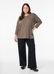 Blouse en jersey avec manches 3/4, Marron, Model image number 1
