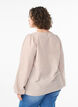 Blouse met V-hals en kleine ruitjes, Beige, Model image number 2