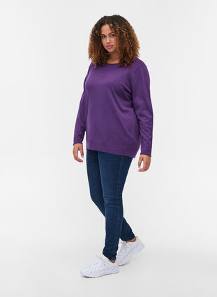Blouse en tricot de couleur unie en mélange de viscose, Majesty, Model image number 2