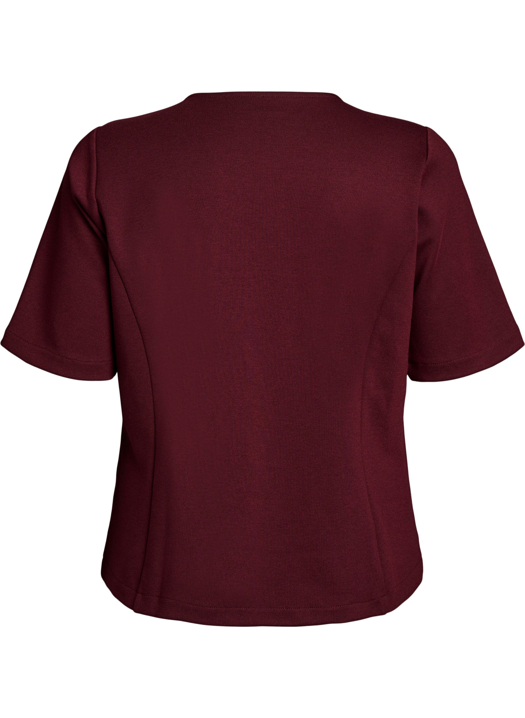 ZizziBlouse met asymmetrisch wikkeleffect en korte mouwen, Rood, Packshot image number 1