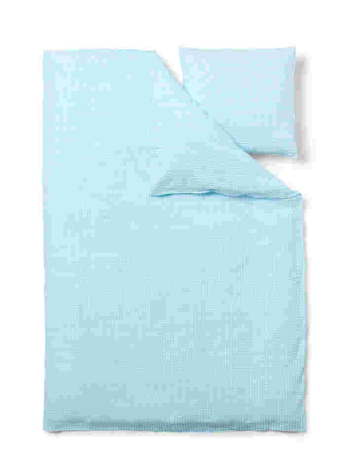 Parure de lit en coton à carreaux, Blue/White Check, Packshot image number 1