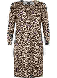 Robe à manches longues en imprimé léopard