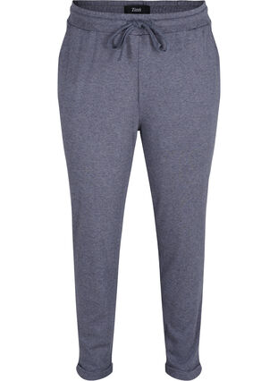 Pantalon chiné avec cordon de serrage et poches, Night Sky Melange, Packshot image number 0
