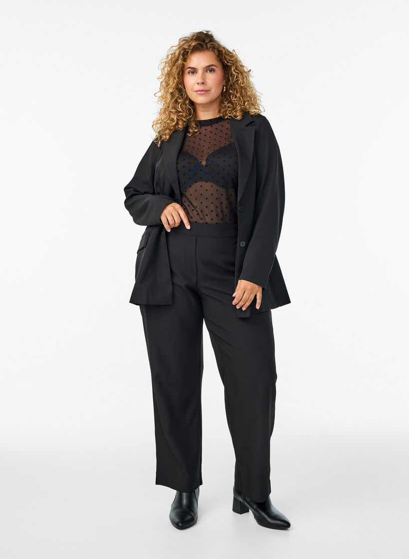 Pantalon ample avec poches, Noir, Model image number 0