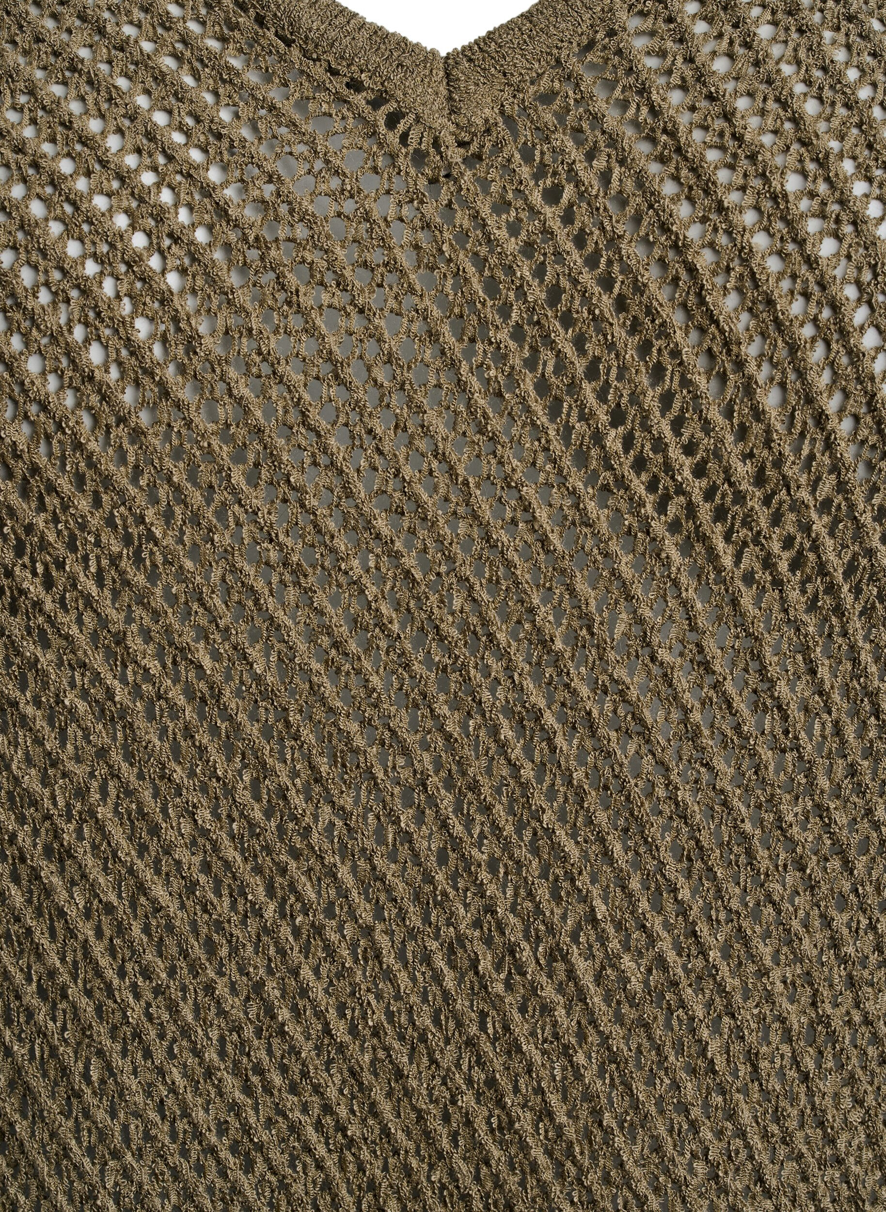 ZizziFLASH - Mouwloze gebreide top met V-hals, Groen, Packshot image number 2