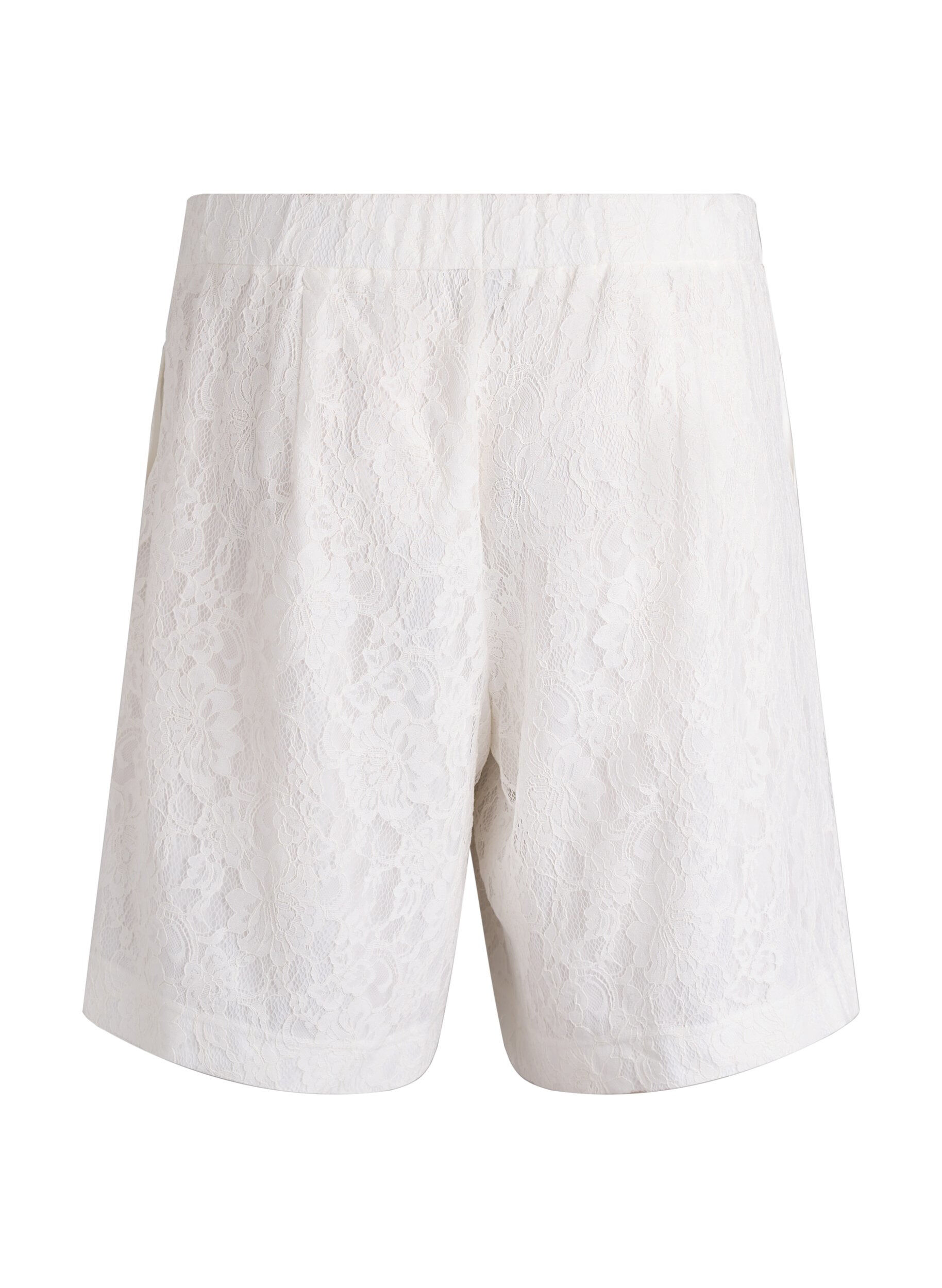 ZizziBermuda shorts van kant met hoge taille, Vanille, Packshot image number 1