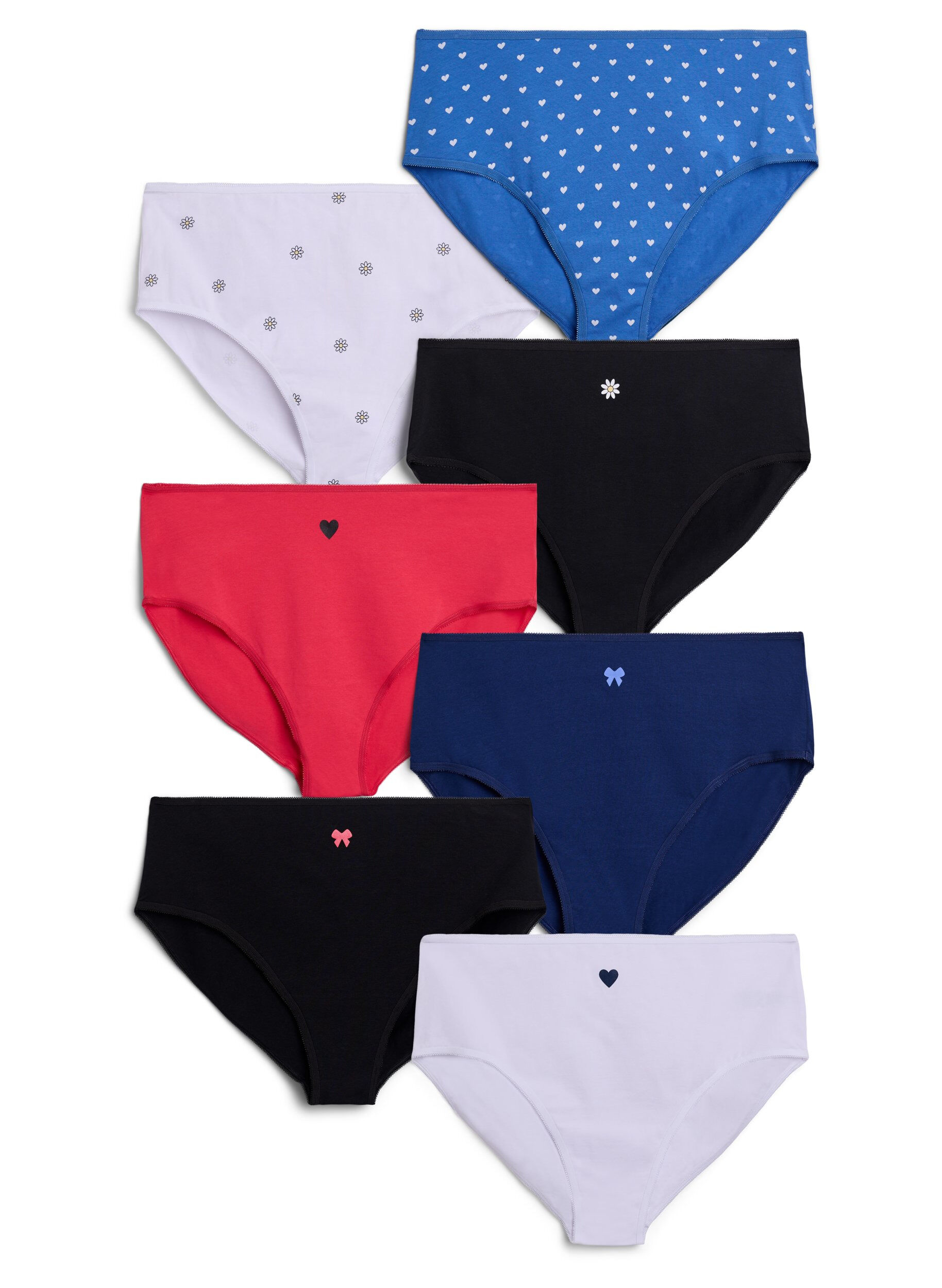Zizzi7-pack de culottes avec une taille standard, Mixed colours, Packshot image number 0