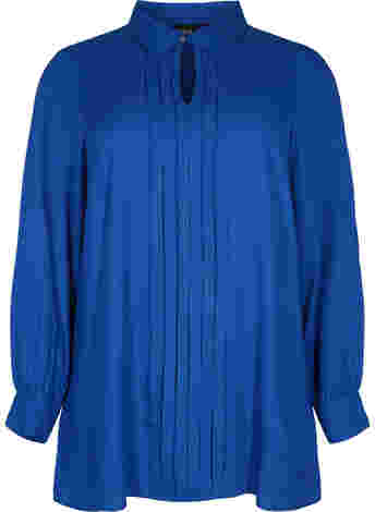 Viscose blouse met lange mouwen en overhemdkraag