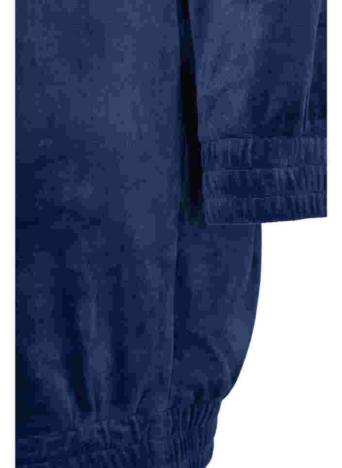 Robe pull en velours avec capuche, Peacoat, Packshot image number 3