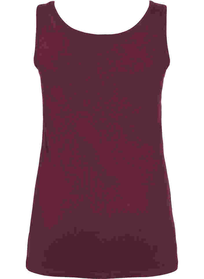 Effen gekleurd basic top in katoen, Winetasting, Packshot image number 1