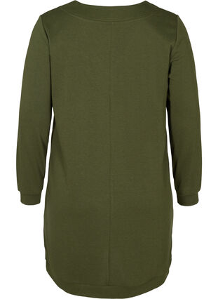 Robe col V sophistiquée , Khaki Green , Packshot image number 1
