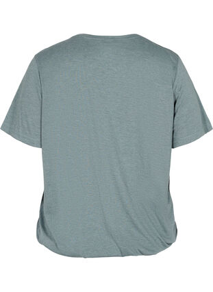 T-shirt mélangé avec bord élastiqué, Balsam Green Mél, Packshot image number 1