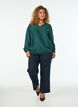 Blouse met balloneffect en chiffondetails, Groen, Model image number 1