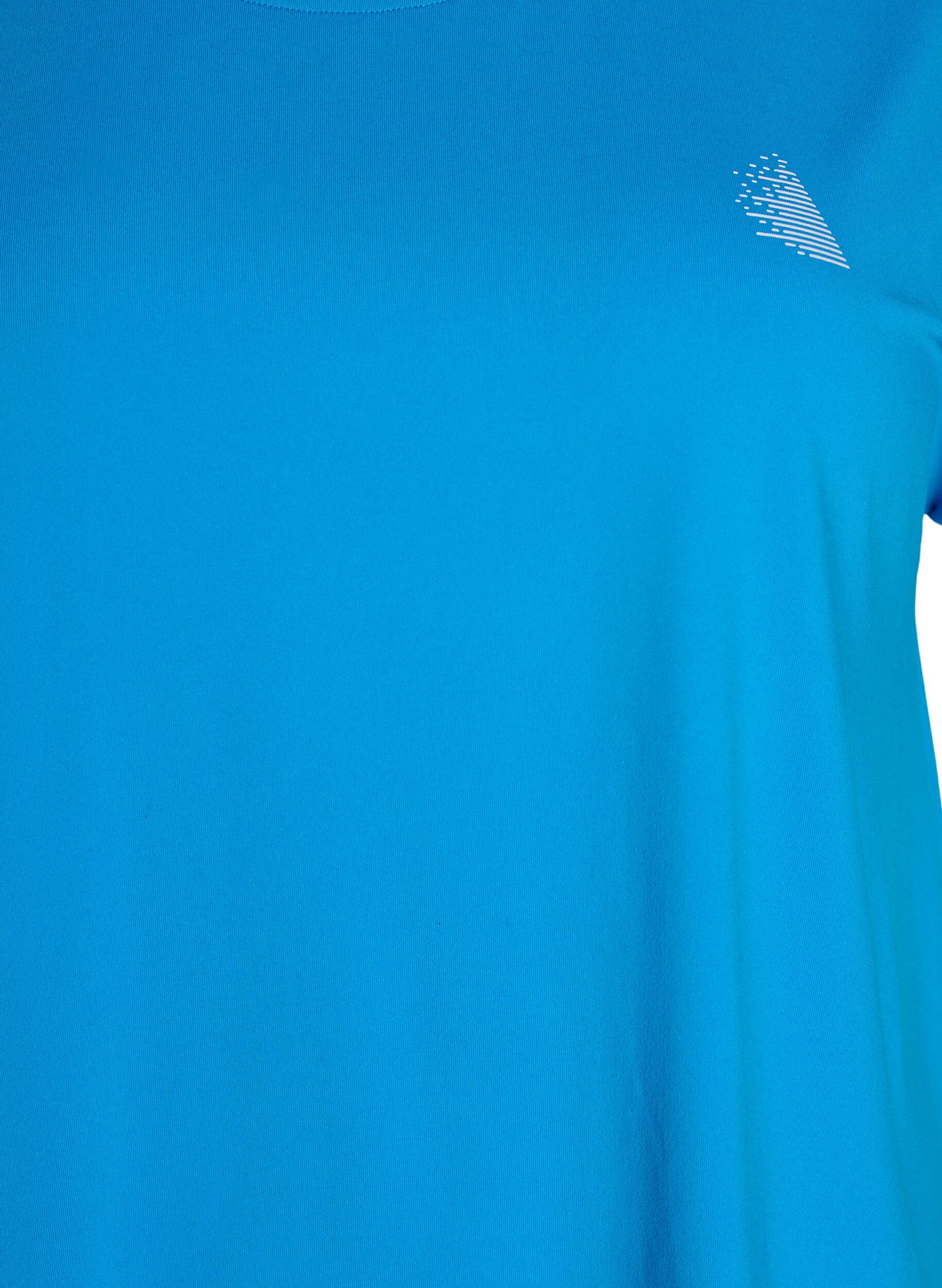 ZizziT-shirt de sport couleur unie, Bleu, Packshot image number 2