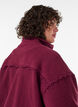 Veste teddy avec finitions en broderie anglaise et col montant, Bordeaux, Model image number 3
