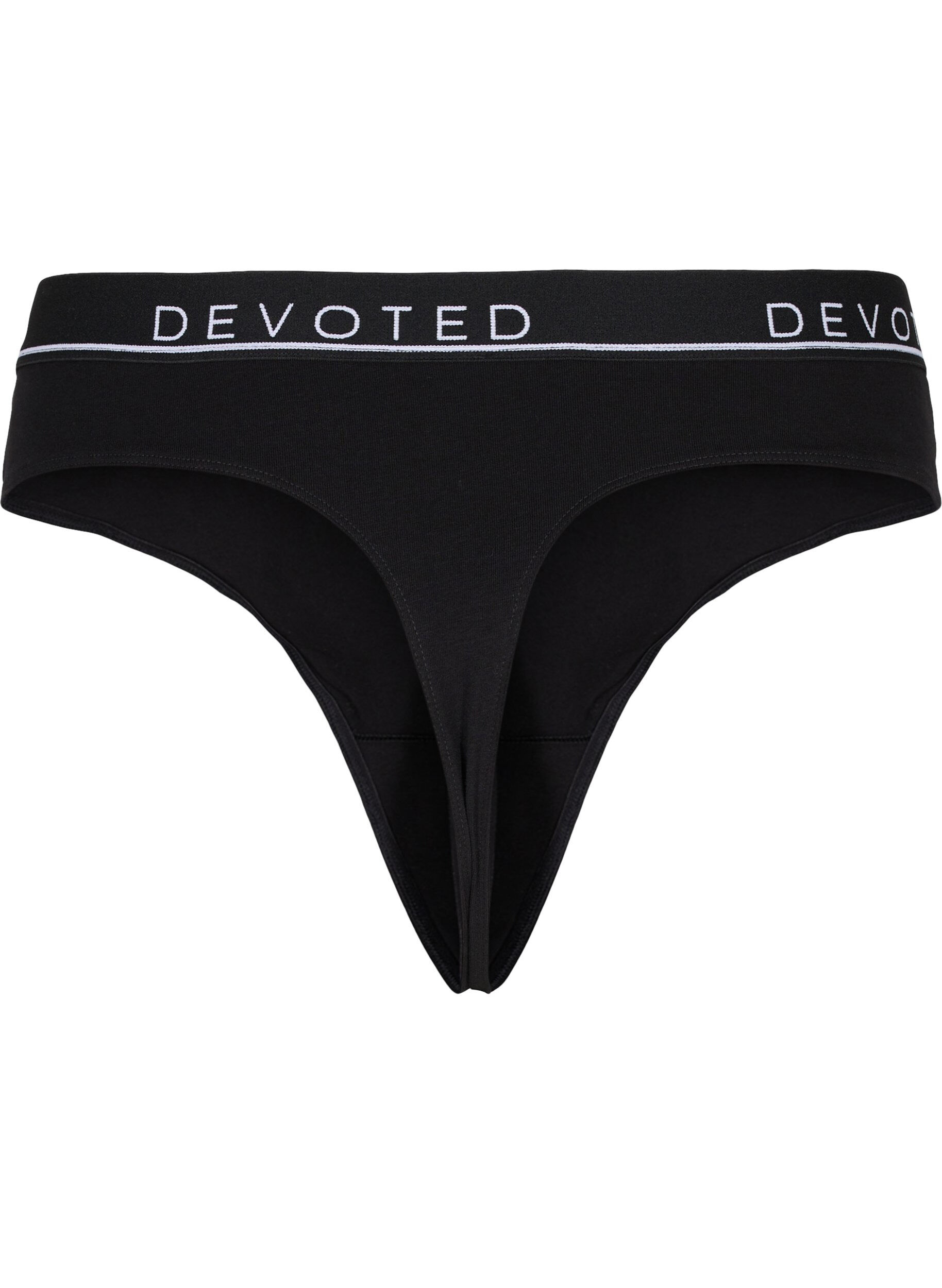 ZizziKatoenen G-string met normale taille, Zwart, Packshot image number 1