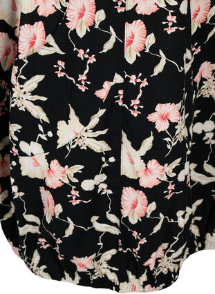 Robe en coton imprimé à manches courtes, Black Rose Flowers, Packshot image number 3