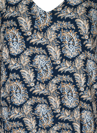 Robe en viscose et cachemire à motif forme trapèze, Blue Paisley AOP, Packshot image number 2