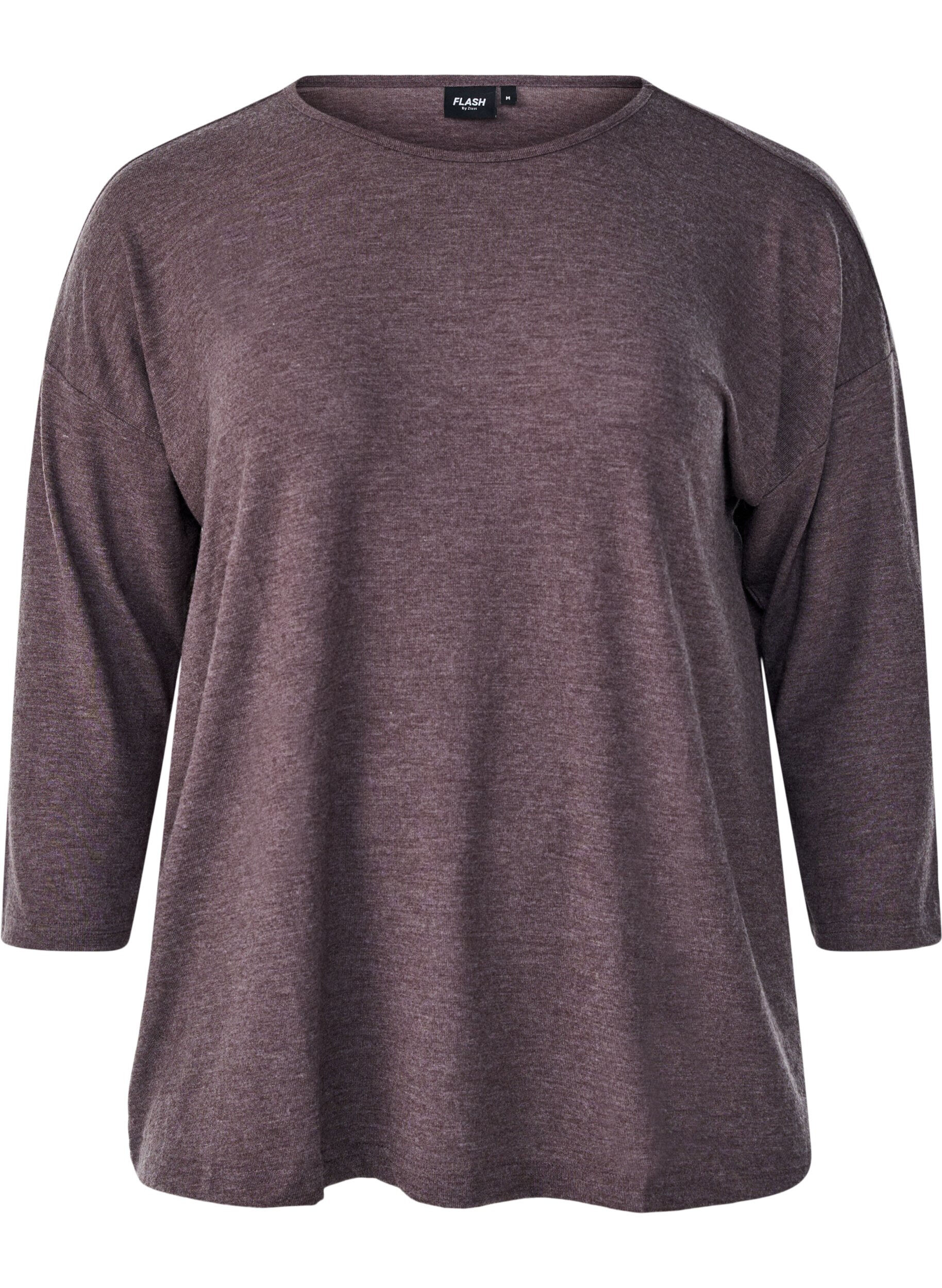 ZizziJersey blouse met 3/4 mouwen, Bruin, Packshot image number 0