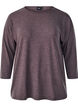 Jersey blouse met 3/4 mouwen, Bruin, Packshot image number 0