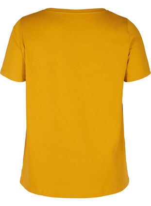 Katoenen t-shirt met a-lijn en print, Harvest Gold, Packshot image number 1