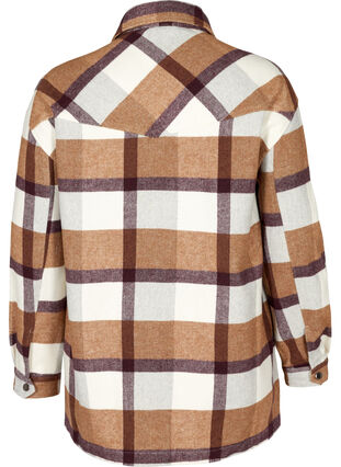 Geruite oversize blouse jas, Brown Check Ass, Packshot image number 1