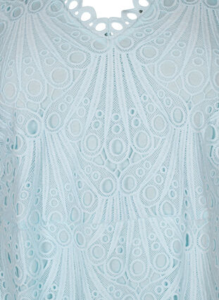 Robe crochetée à manches courtes, Delicate Blue, Packshot image number 2
