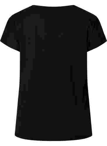 T-shirt d'entraînement à manches courtes avec impression, Black/Pink Print, Packshot image number 1
