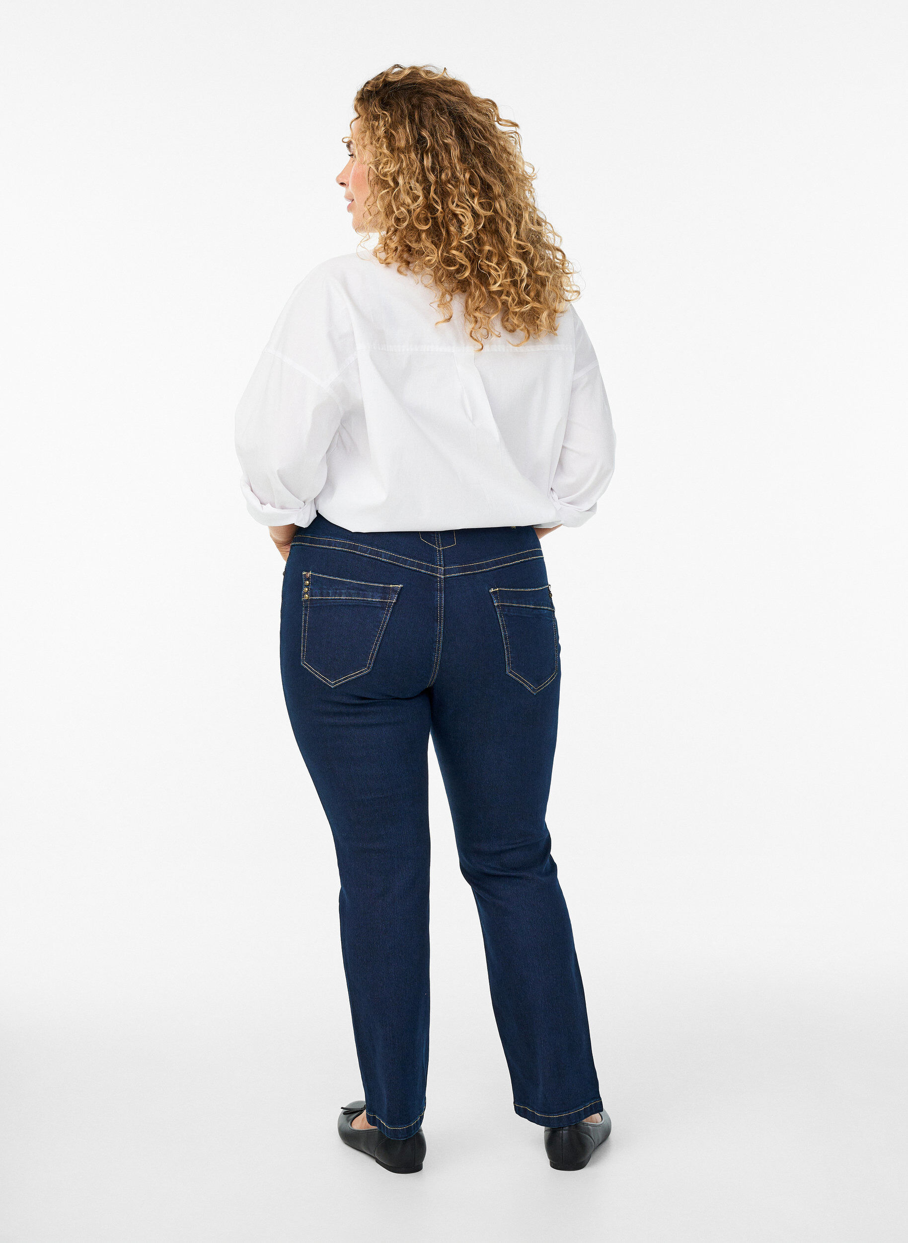 ZizziSlim fit Vilma jeans met hoge taille, Blauw, Model image number 1