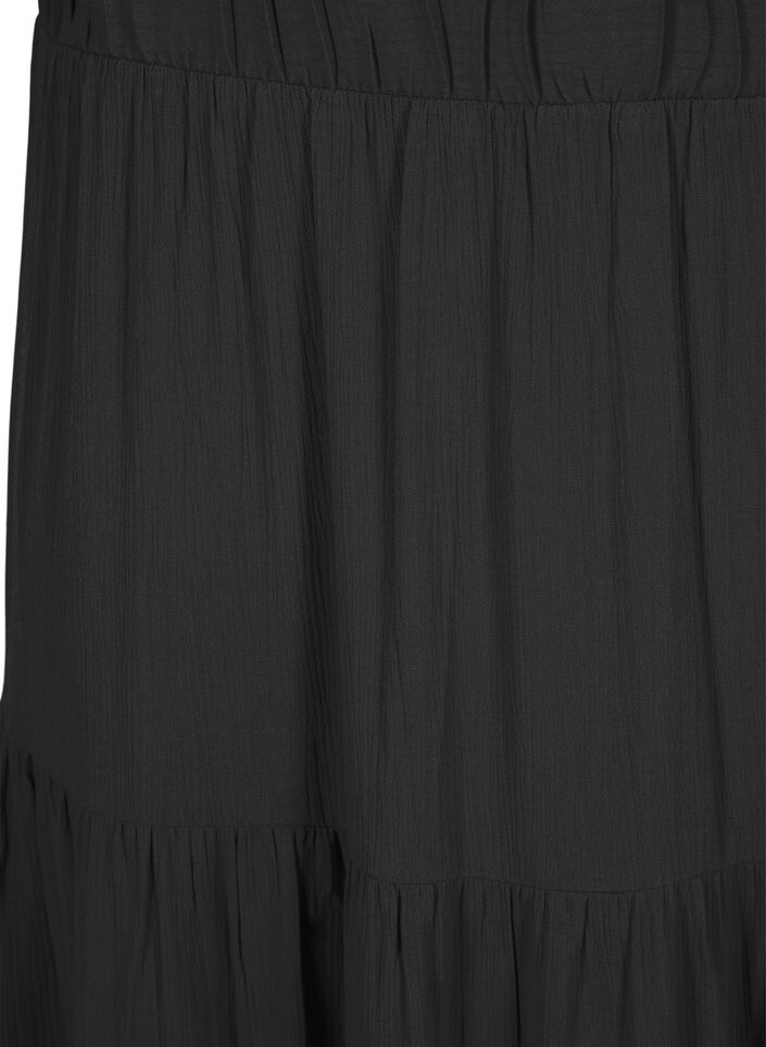 Lange rok met elastiek in de taille, Zwart, Packshot image number 2