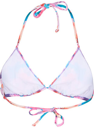 Soutien-gorge bikini triangle avec imprimé, Pink Flower, Packshot image number 1