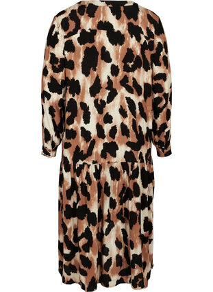 Robe longue imprimé léopard, Black AOP, Packshot image number 1