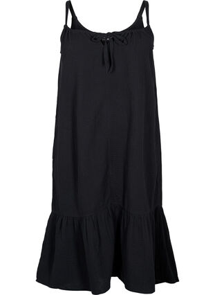 Robe de plage longue en coton, Black, Packshot image number 0