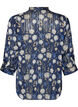 Chemise &agrave; motifs avec col montant et manches 3/4, Bleu, Packshot image number 1