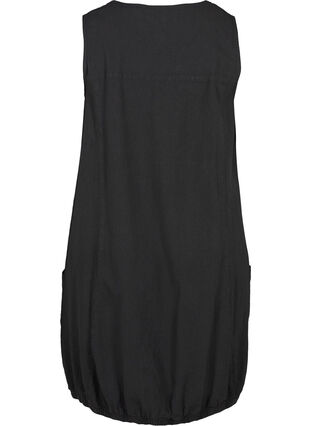 Mouwloze katoenen jurk, Black, Packshot image number 1