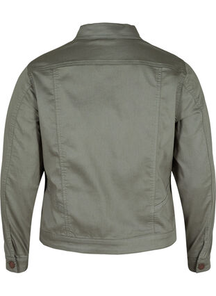 Korte gekleurde denim jas, Agave Green, Packshot image number 1