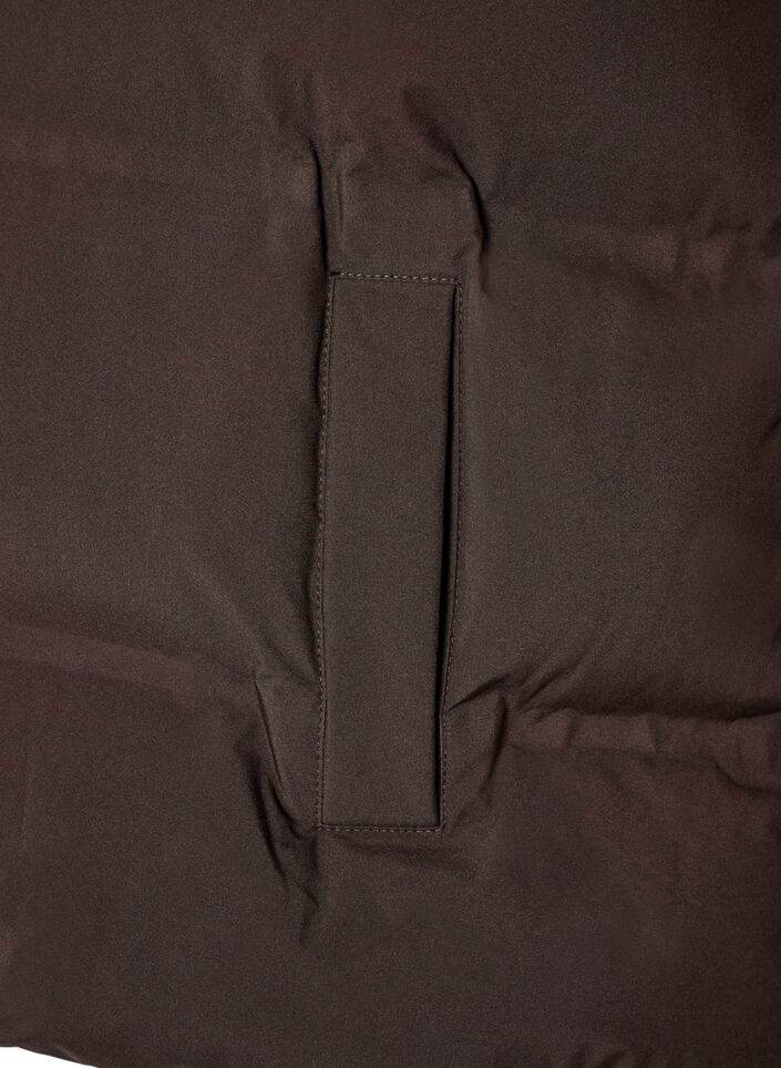 Doudoune sans manches courte avec col montant, Marron, Packshot image number 3