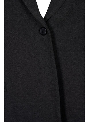 Blazer simple avec bouton et poches décoratives, Dark Grey Melange, Packshot image number 2
